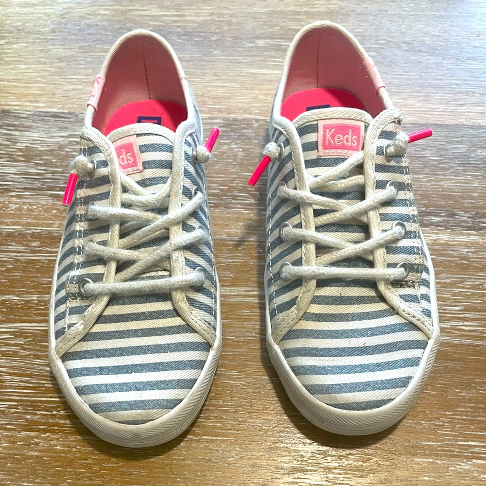 Keds Kids Striped Sneakers with Pink Highlights